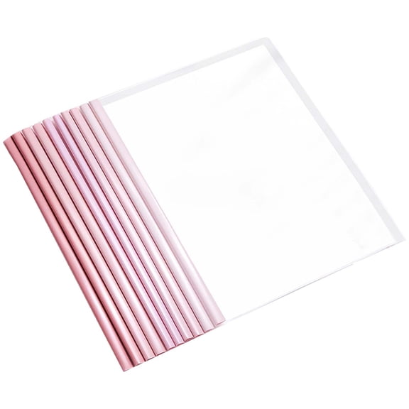 10-Pack A4 Sliding Bar Report Covers, Cosmug Clear Presentation Folders, Durable Document Organizers, for Office Use, Document Storage and Business Presentations, Pink