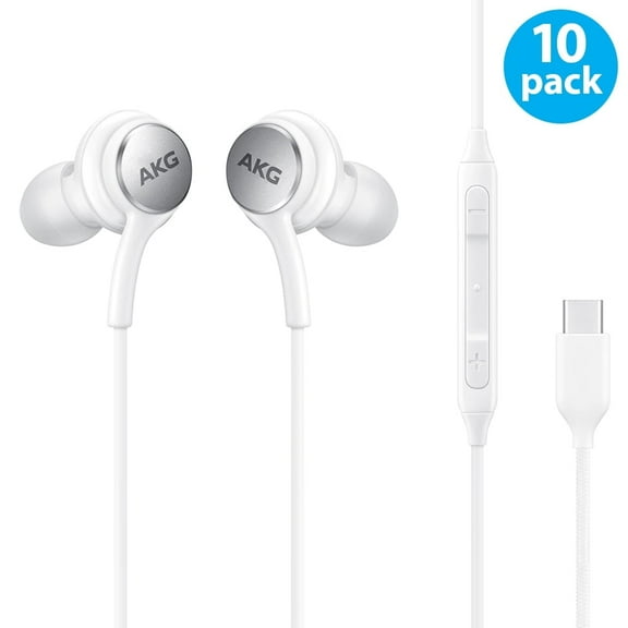 10 Pack of AKG OEM Original Earbud Earphone Headset Headphones Wired Type-C With Remote for Samsung Galaxy S8 S9 S8+ S9+ Plus S10 S10+ S10e S20 S20+ S20 Ultra S21 S21+ S21 Ultra Note 8 Note 9 Note10+