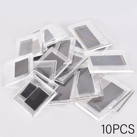 10-Pack Acrylic Photo Frame Inserts for Refrigerator Magnets  DIY Blank Clear Display Holders, 65 x 65 mm, Transparent, Home & Office Dcor