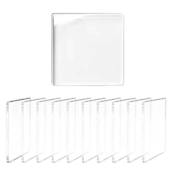10 Pack Acrylic Photo Refrigerator Magnets for Fridge, DIY Custom Clear Magnet Kit with Adhesive Backing, 2x2 Inch Square with Strong Magnetic Back for Gifts & Decor