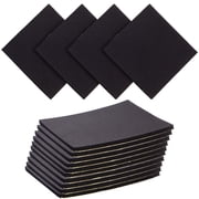 10 Pack Adhesive Foam Padding 1/4 Inch Thick Neoprene Rubber Sheets, Anti Vibration Pads (Black, 6x6 In)