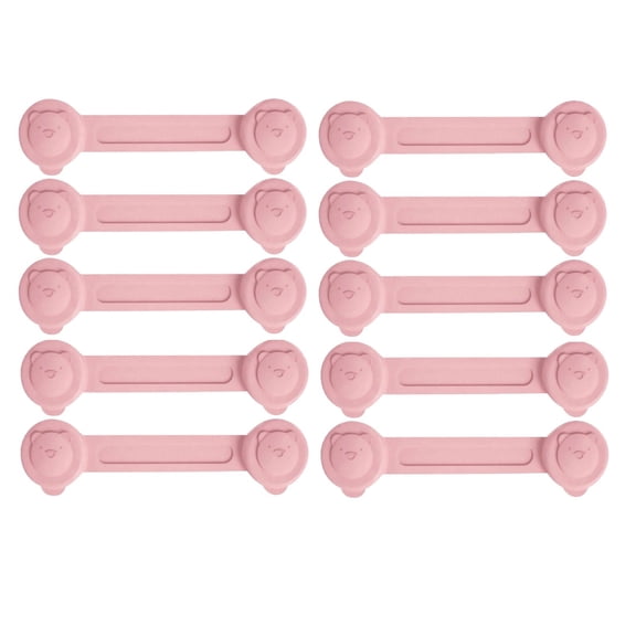 10 Pack Adjustable Cabinet Strap Lock,No Drill Cupboard Door Locks,For Locking Cabinet With Adjustable Strap,Hecnuo
