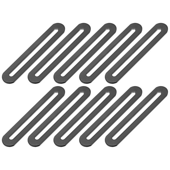 10-Pack Adjustable Flat Mending Plate Support with Single Slot, 4.33x0.75 Inch Straight Repair Fixing Bracket Connector for Wood Furniture [Black]
