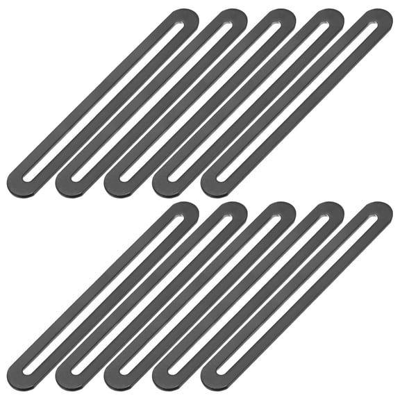 10-Pack Adjustable Flat Mending Plate Support with Single Slot, 6.1x0.75 Inch Straight Repair Fixing Bracket Connector for Wood Furniture [Black]