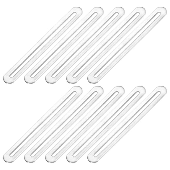 10-Pack Adjustable Flat Mending Plate Support with Single Slot, 6.1x0.75 Inch Straight Repair Fixing Bracket Connector for Wood Furniture [Silver]