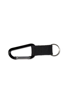 10/Pack, Advantus Carabiner Key Chains, Split Key Rings, Aluminum, Black,