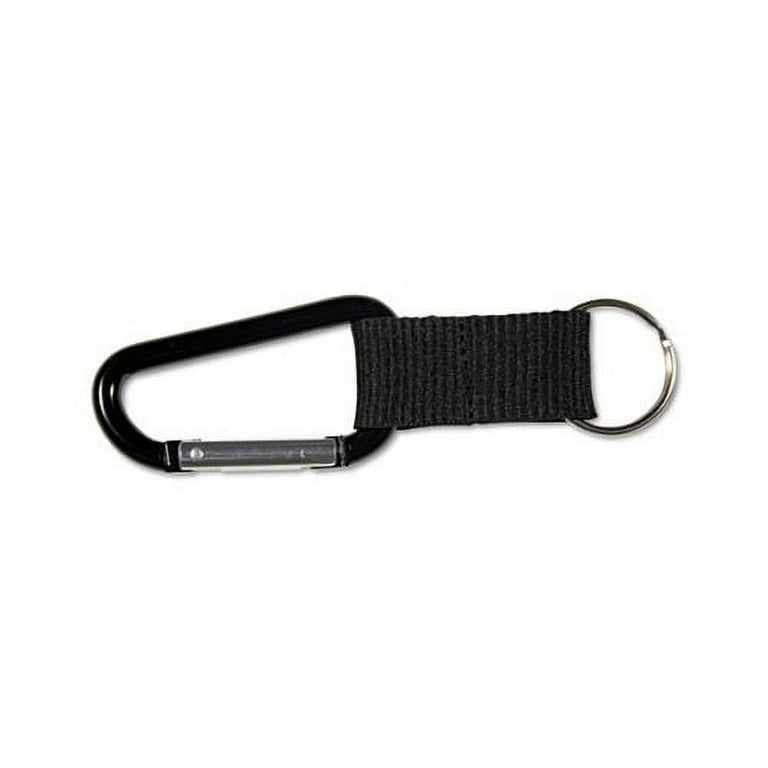Carabiner Key Chains, Split Key Rings, Aluminum, Black, 10/Pack Carabiner Key Chains, Split Key Rings, Aluminum, Black, 10/Pack