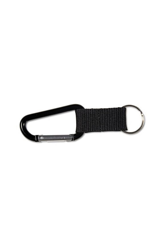 10/Pack, Advantus Carabiner Key Chains, Split Key Rings, Aluminum, Black,
