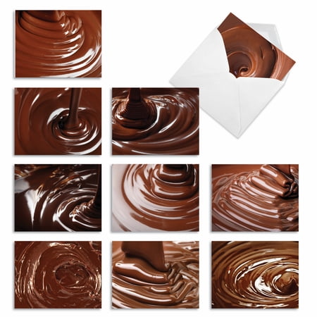 10 Pack All Occasion Blank Note Cards With Envelopes - Chocolate Fondue