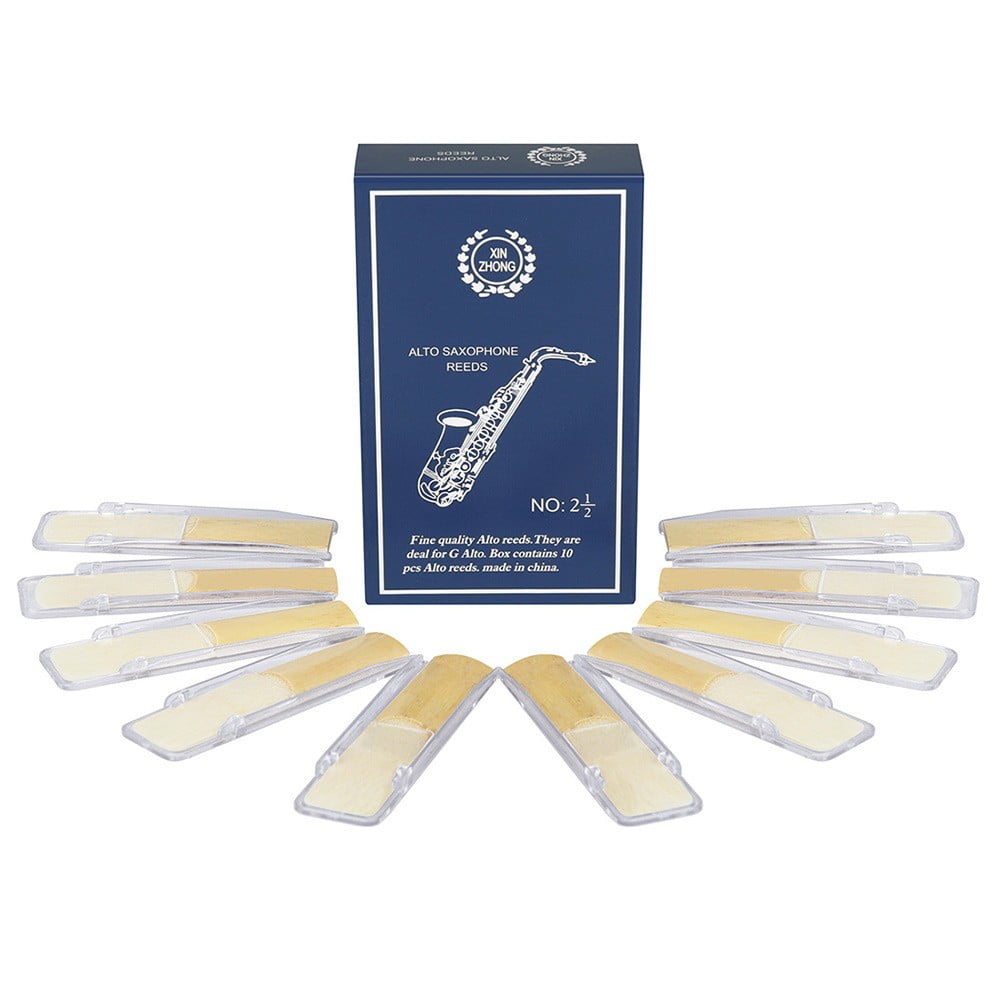 10 Pack Alto Saxophone Reeds 2.5 Strength for Eb Saxophone Woodwind ...