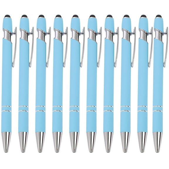 10-Pack Aluminum Dual-Use Stylus Writing Pens, Click Pen Business Gift Set, Office Study Multi-Function Touch Pen & Efficient Desk Organizer Bundle
