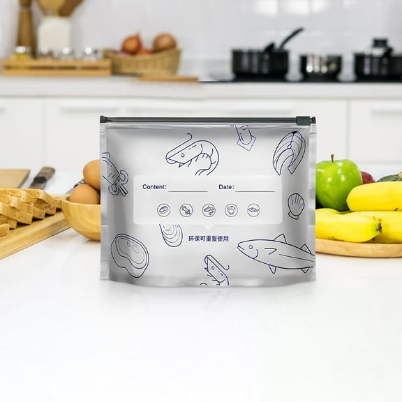 10-Pack Aluminum Foil Food Storage Bags - Leakproof Freezer Storage with Slide Seal for Meat, Vegetables & Seafood (7.87x5.12 Inches)