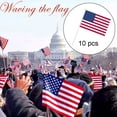 thumbnail image 1 of 10-Pack American USA Flags on Stick - Small Handheld US Flags for Patriotic Events, Parades, and Home Decoration, 1 of 4