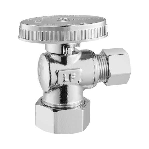 10-Pack Angle Stop Valve, 1/4 Turn Water Shut Off Valves, 1/2" Nominal (5/8" OD) Compression Inlet x 3/8" OD Compression Outlet Shutoff Valve for Bathroom Kitchen Toilet Shower Plumbing
