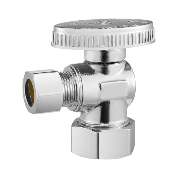 Plumbing Angle Stop Valves 10-Pack, 5/8" Toilet Supply x 3/8" Compression, Quarter Turn On/Off for Sink and Toilet