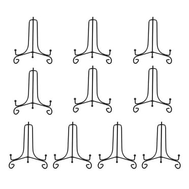 10 Pack Anti-Slip Iron Display Stand, Black Iron Easel Plate Display Photo Holder Stand, Picture Frame Holder Stand for Displaying Pictures, Plates, Books and Arts