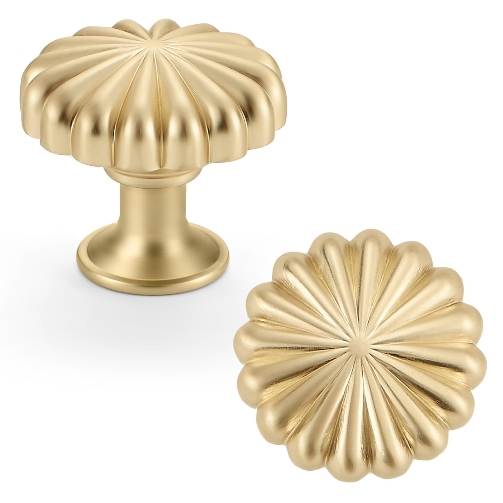 10 Pack Antique Brass Cabinet Knobs for Kitchen Cabinets and Dresser Drawers，Zinc Alloy Hardware Handles Pulls，Vintage Cupboard Drawer Knob