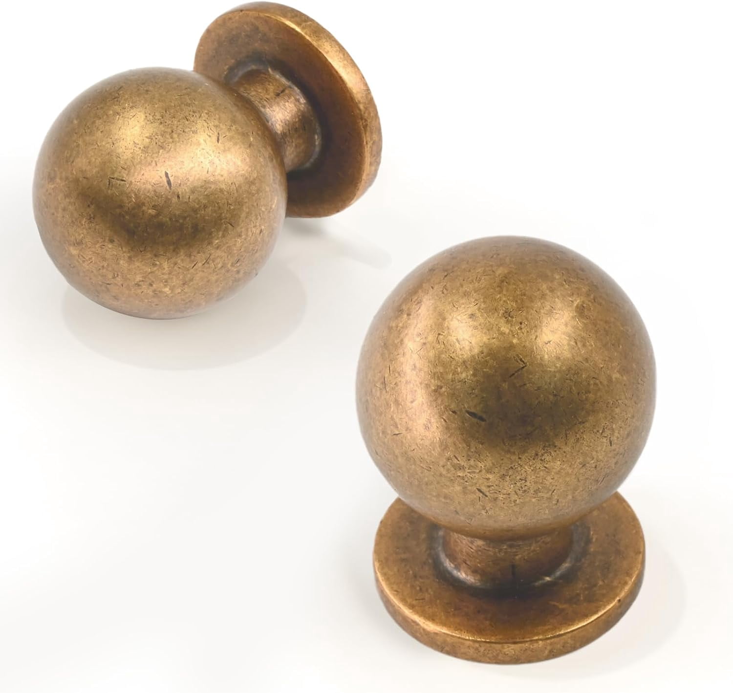 10 Pack Antique Brass Kitchen Cabinet Knobs 1 Inch(25mm) Cabinet Pulls Drawer Knobs Cabinet Hardware Zinc Knobs for Drawers