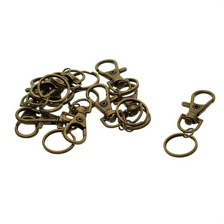 10 Pack Antique Bronze Metal Swivel Clasps Lanyard Snap Hook Lobster Claw  Clasp with Key Rings Jewelry Findings DIY Home Car Key