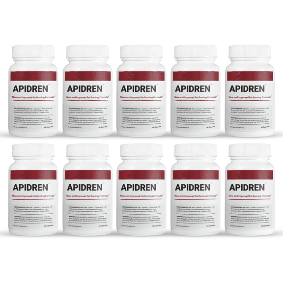 10 Pack Apidren Extra Strength Thermogenic Fat Burning Formula-60 Capsules x10