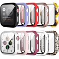 thumbnail image 1 of 10 Pack Apple Watch Case with Tempered Glass Screen Protector for Apple Watch 44mm Series 6/5/4/SE, HD Hard PC Bumper Case Leopard Sunflower Pattern Protective Cover for iWatch 44mm Accessories, 1 of 5