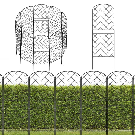 10-Pack Arched Decorative Garden Fence - 38.78in High Rustproof Metal Wire Border for Yard, Patio & Animal Barrier