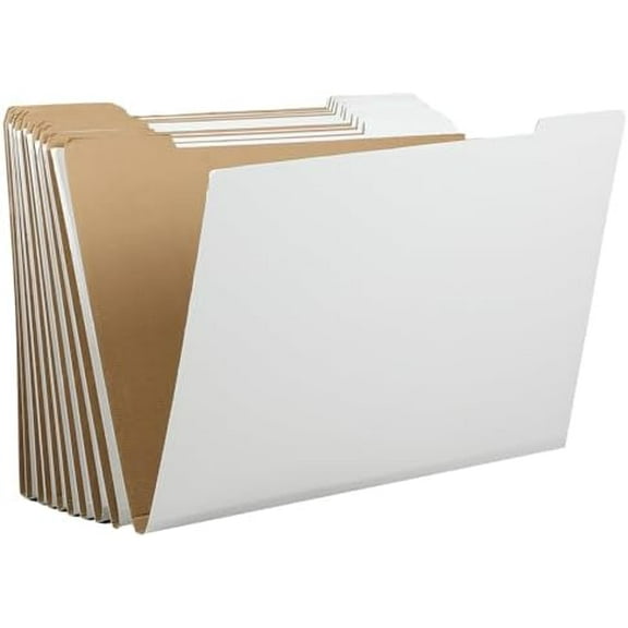 10 Pack Art Portfolio Folders Stores Items up to 18" x 24" Flat Files Large White Corrugated File Folder for Vertical Flat Storage for Artwork Blueprints Plans Drawings Construction Poster$$Office