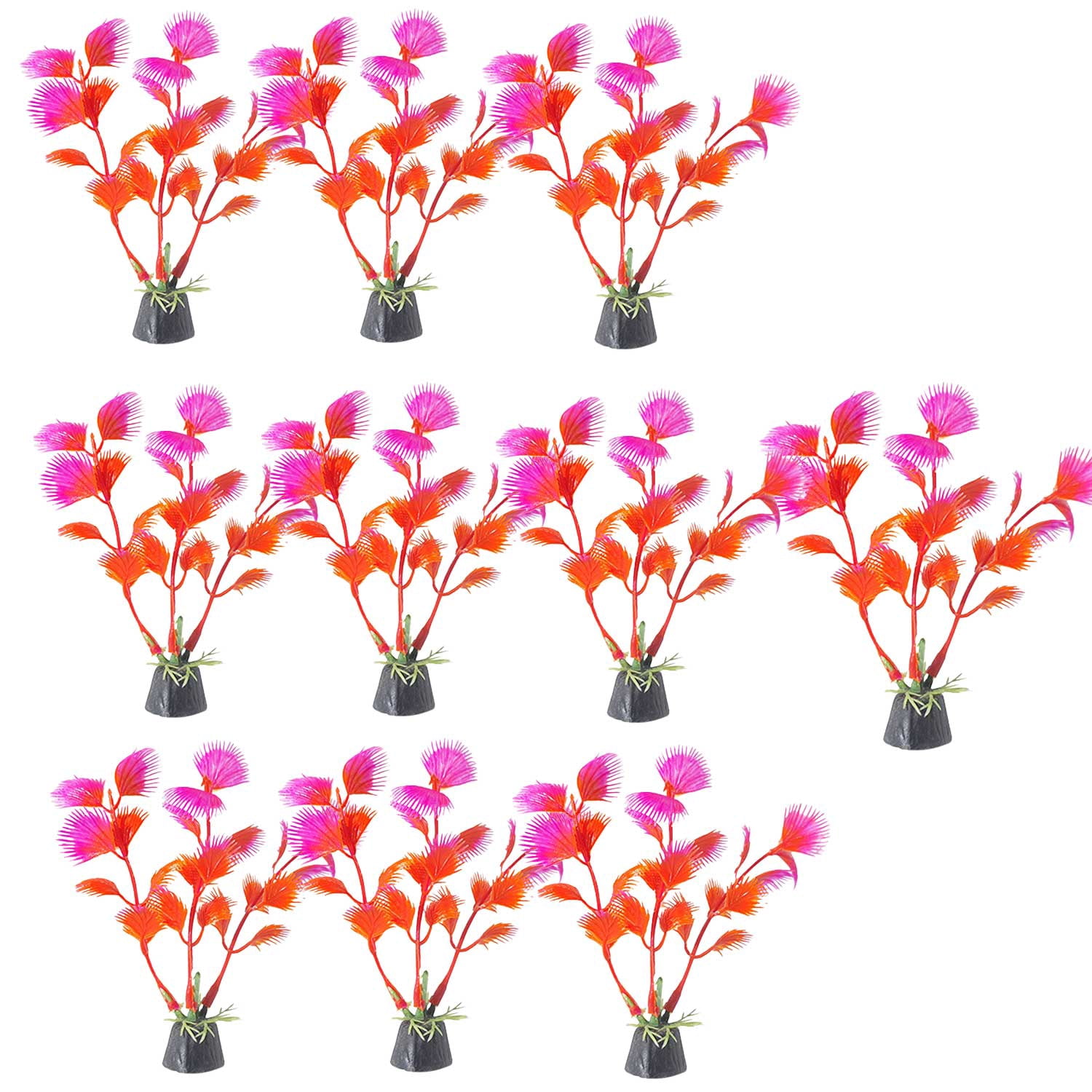 Picture Idea: 10 Pack Artificial Aquatic Plants Plastic Aquarium Decorations With 4