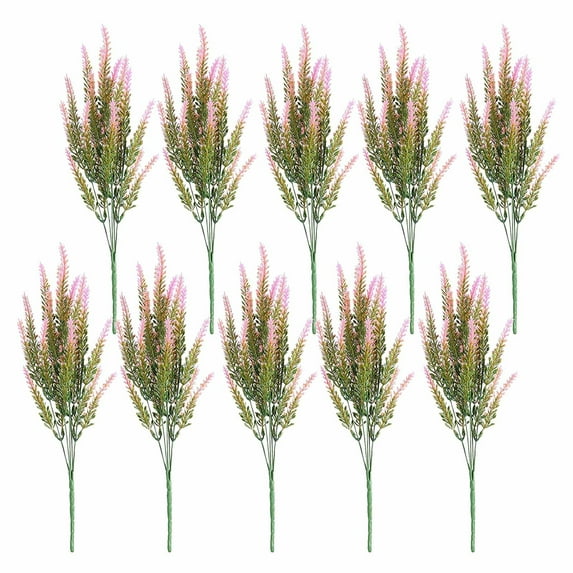 10-Pack Artificial Flowers with Vase, Faux Plastic Plants for Home Decor, Indoor and Outdoor Greenery for Kitchen, Bathroom, and Office