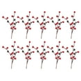 thumbnail image 1 of 10 Pack Artificial Red Berry Stems with Ice Snow, 10.2 Inch Long Pomegranate Berry Picks for Christmas Crafts, Wedding Decor, Wreath Making, Garland, and Festive Centerpieces, 1 of 6