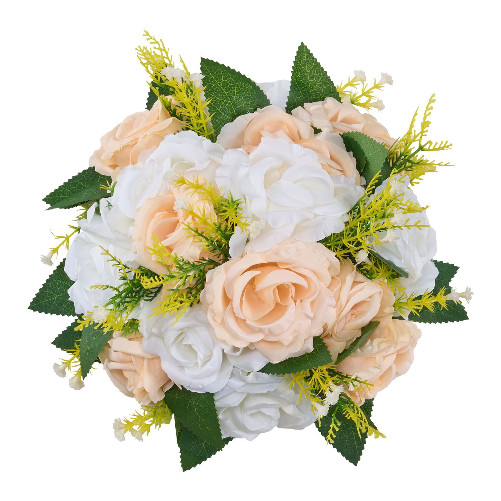10-Pack Artificial Rose Flower Balls, 9.4" Diameter Half-Sphere, Silk Flowers with Stable Base, Fade-Resistant for Wedding Table Centerpieces