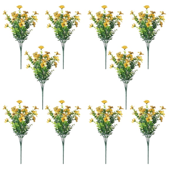 10-Pack Artificial Viola Flowers with Pinetree Violet Stems Lifelike Decorative Plants for Home Wedding Party Decor