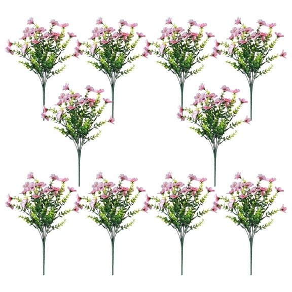 FAMTKT 10-Pack Artificial Viola Flowers with Pinetree and Violet Stems Lifelike Decorative Plants for Home Decor,Home Decor Collection