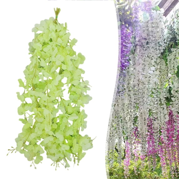 10 Pack Artificial Wisteria Hanging Flowers, Fake Wisteria Vine Garlands, 23.62 Inches Long Silk Flower Strings for Wedding Ceiling, Arch, Home Wall Decor