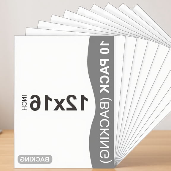 10 Pack Backing Boards, 12x16 Acid-Free Uncut White Mat Boards, Backer Boards for Art Prints, Photos, Pictures and Frames