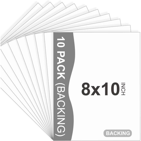 10 Pack Backing Boards, 8x10 Acid-Free Uncut White Mat Boards | Backerboards for Art Prints, Ideal for Photos, Pictures, Prints, and Frames
