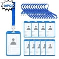 thumbnail image 1 of 10 Pack Badge Holder with Cruise Lanyards and Id Tag,  Clear Waterproof Id Card Holder with Solid Color Neck Lanyard Strap, Blue Lanyard Wide 0.59 Inch (1.5cm), 1 of 5