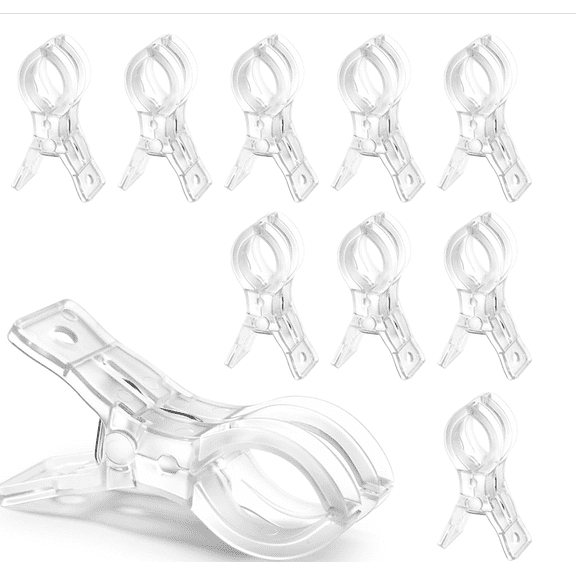 10 Pack Balloon Arch Clips, 3.5 Inch Plastic Transparent Backdrop Balloon Clamps, Clear Plastic Clips for Decorative Backdrops, Party Decorations, Home, Birthdays