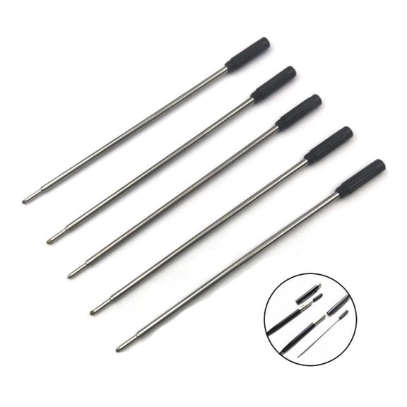 10 Pack Ballpoint Pen Refills – 1.0mm Medium Tip, Smooth Writing, Universal Metal Refills
