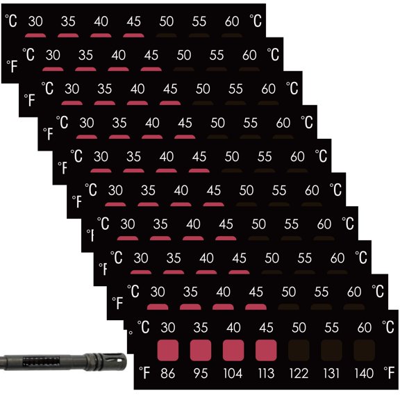 10 Pack Barrel Temperature Stickers 30-60C/86-140F 7-Point Reversible Thermolabel