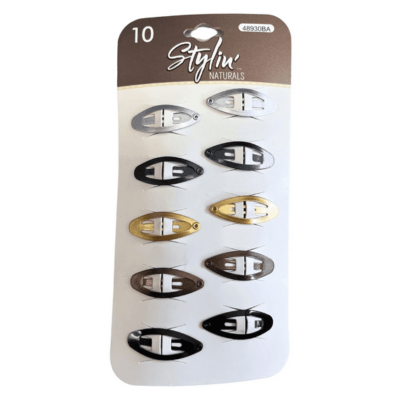 10 Pack Barrettes, Durable Snap Hair Clips, Stylish Everyday Hair Accessories for Secure Hold, Chic Looks, All Hair Types, Metallic Neutral Tones, Silver, Gold, Bronze, Black