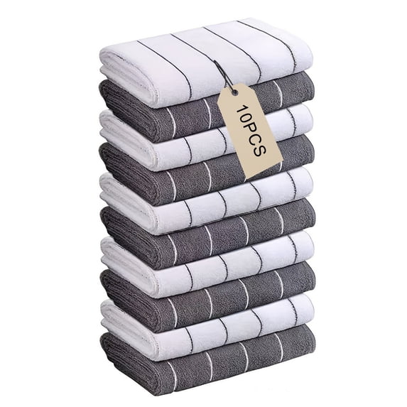 10-Pack Bath Towels Value Bundle - Thick & Soft, Bulk Absorbent Towels for Guest, Gym, Home, Hotel in Gray
