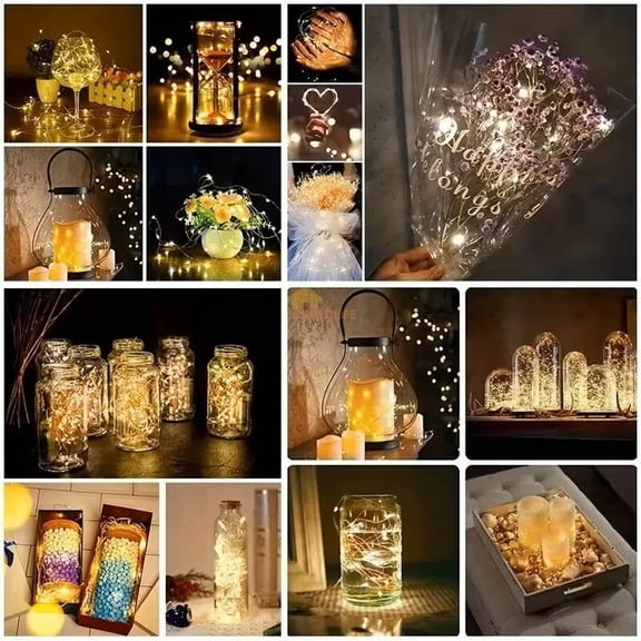 10-Pack Battery Powered LED String Lights, Colorful Fairy Garland Lights for Room Wedding Party Decor
