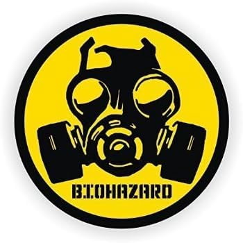 10 Pack - Biohazard Gas MASK Full Color Printed Sticker by stickerdad ...