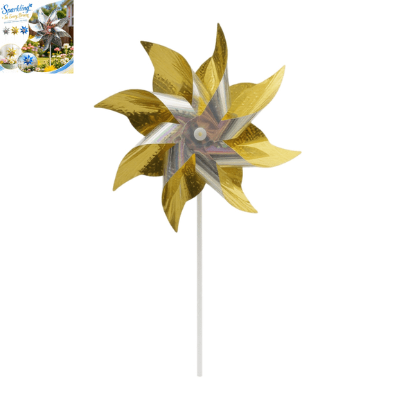 10 Pack Bird Deterrents for Outside Reflective Pinwheels, Pinwheels for Yard and Garden, Sparkle Rotating Pinwheels to Scare Birds Away, Lightweight Garden Wind Spinner Decoration C