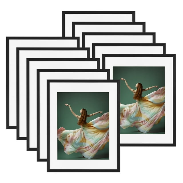 10 Pack Black 11x14 Photo Frame for Wall and Tabletop, Horizontal and