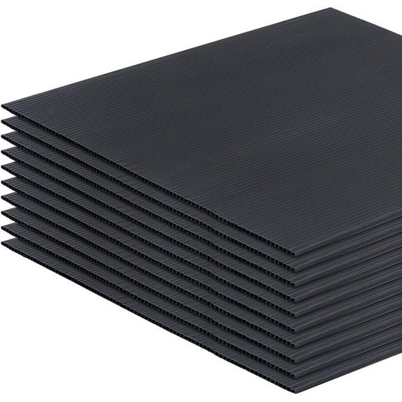 10 Pack Black Corrugated Plastic Sheets 11.8x11.8inch Squares Flat Filler Insert Sheet Pads for Packing Mailing Moving 3mm Thick Black DIY