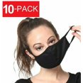 thumbnail image 1 of 10-Pack Black Cotton Adult Face Mask - Reusable Washable Unisex, 1 of 3