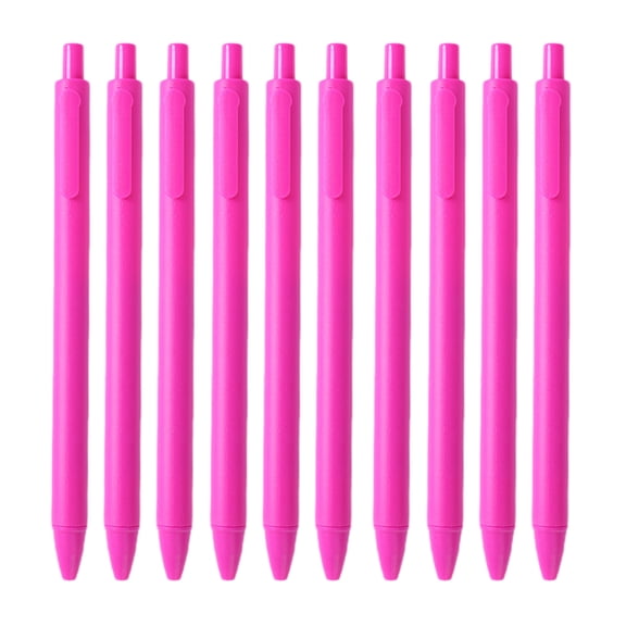 10-Pack Black Gel Ink Pens with Fast-Drying Ink and Smooth Writing for Everyday Use - Hot Pink