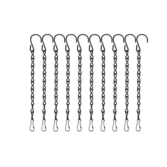 10 Pack Black Hanging Chains, Garden Plant Hangers for Hanging Bird Feeders, Billboards, Chalkboards, Basket, Planters, Lanterns, Wind Chimes and Decorative Ornaments Etc.